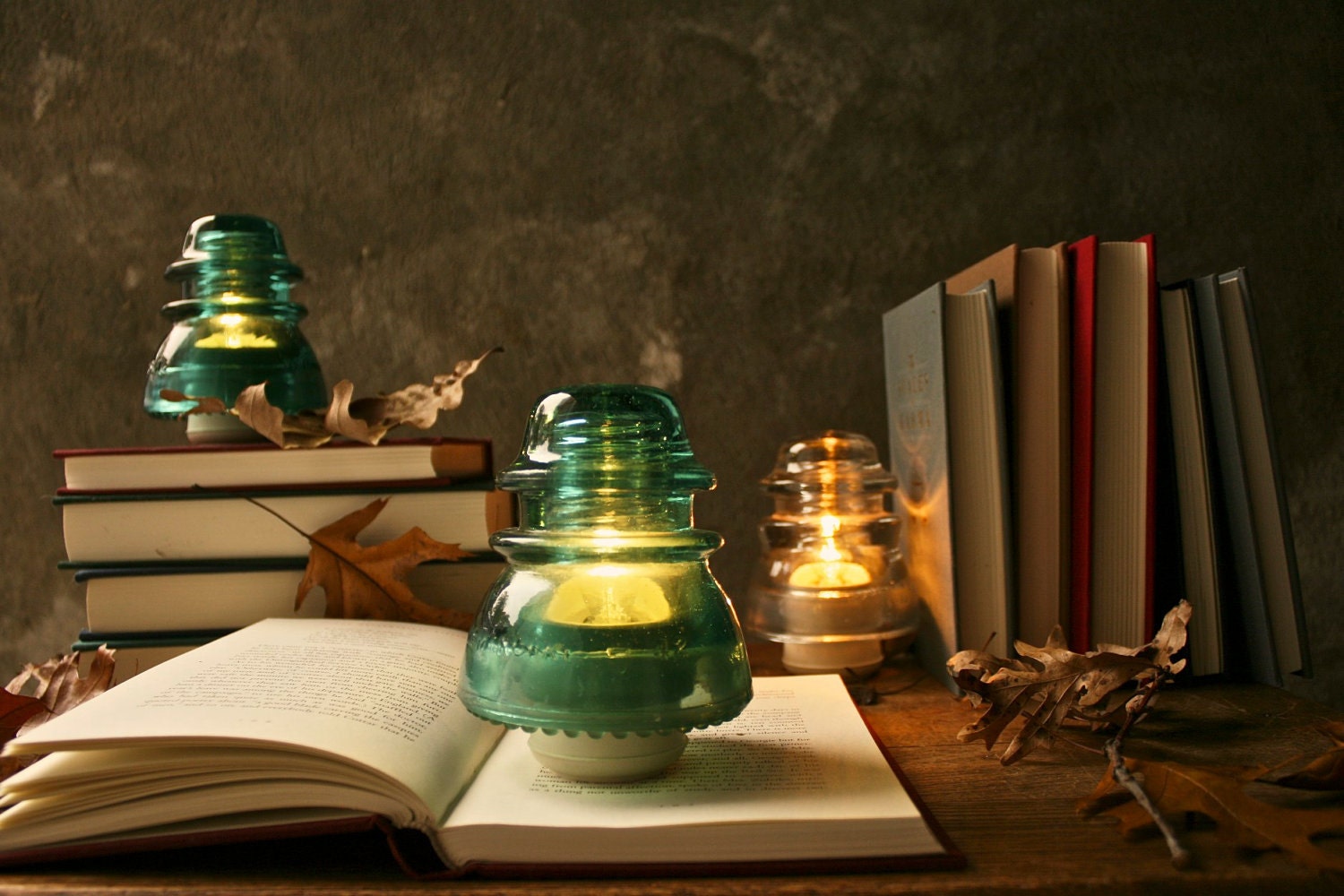 Glass Lamp Industrial Light Wedding Lighting Rustic Decor Bedside Lamp - Vintage Teal or Clear Glass Telegraph Insulator Steampunk Lamp