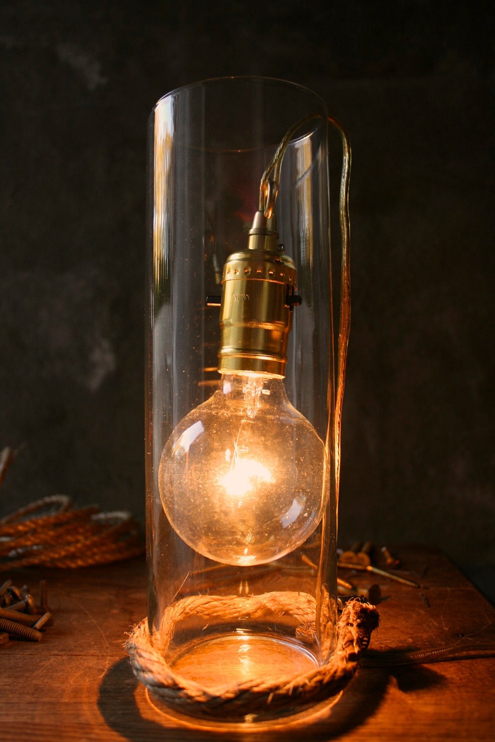 Glass Lamp Glass Lighting Modern Lighting Minimalist Rustic Decor Shabby Chic Lamp
