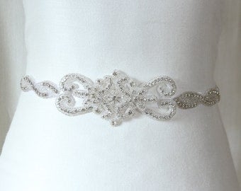 Bridal accessories wedding sashes, rhinestone bridal sash, beaded sash
