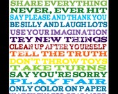 Playroom rules - 16x20 Art for Playroom - Play Room Poster