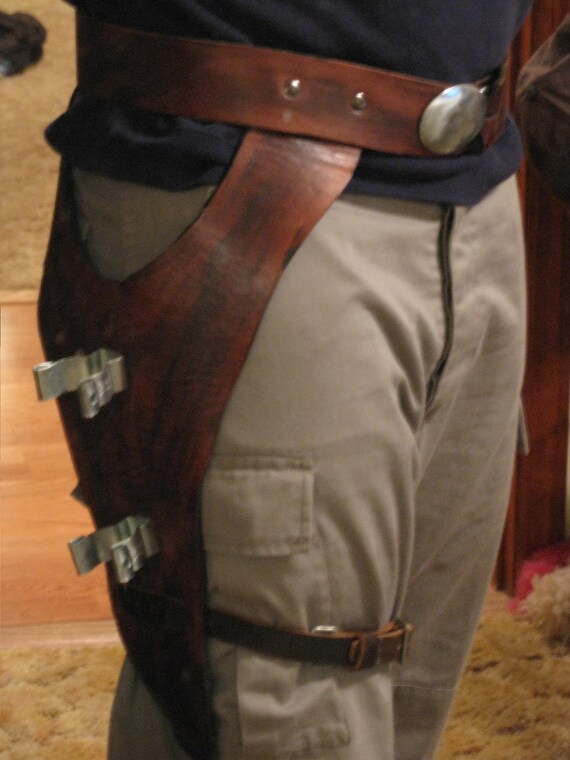 Brown Cowhide Lightsaber Holster Fastdraw Rig by finitemindsltd