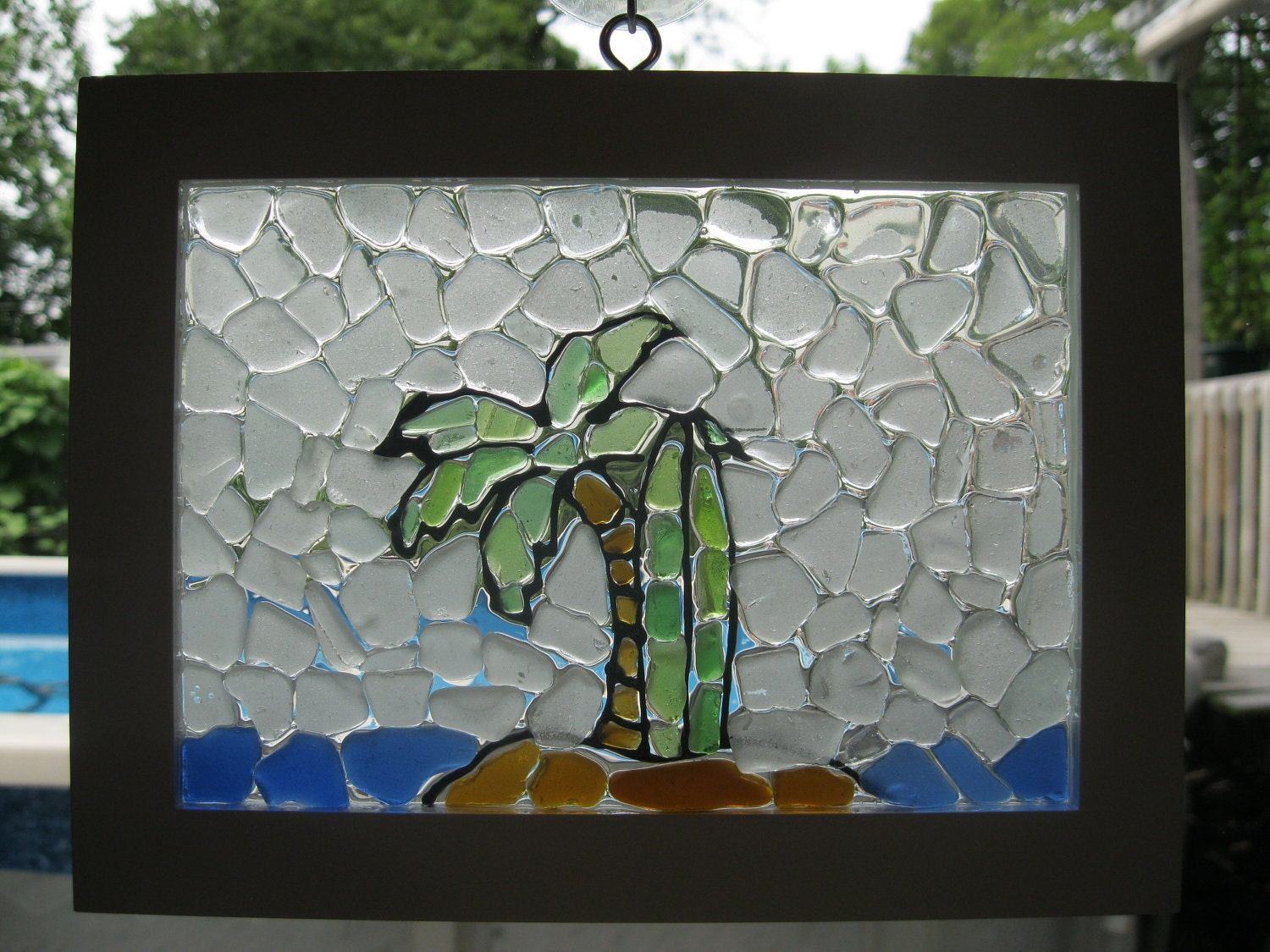 Surfboard Island Sea Glass Mosaic
