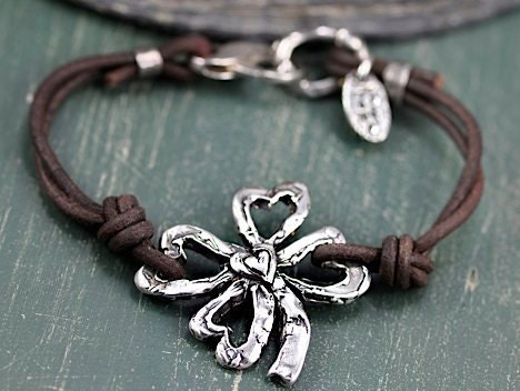 Four Leaf Clover Bracelet -Lucky Bracelet -  Clover Bracelet -Lucky Jewelry - Irish Bracelet  - Cowgirl Jewelry