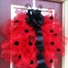 Ladybug Red and Black Polka Dot Large 28-inch Poly Deco Mesh and Ribbon Spring and Summer Wreath Door Décor