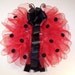 Ladybug Red and Black Polka Dot Large 28-inch Poly Deco Mesh and Ribbon Spring and Summer Wreath Door Décor