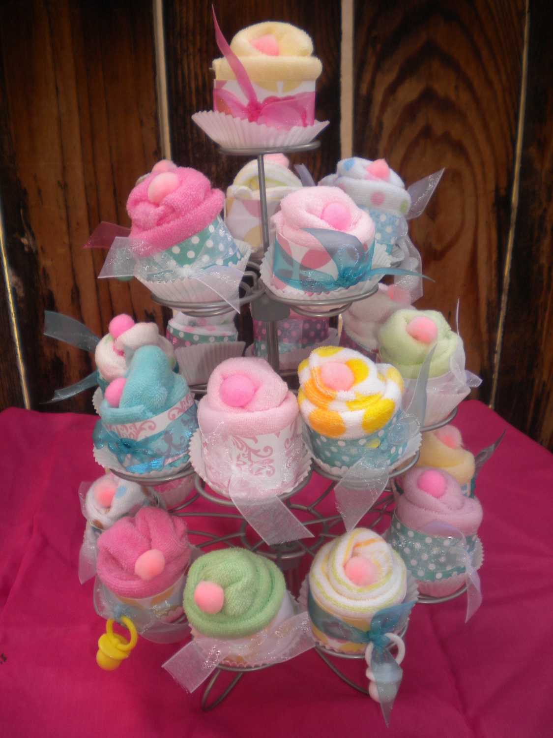 Baby Shower Favors Washcloth Cup Cakes 24 pieces