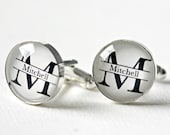 Monogrammed Cufflinks - Wedding Cufflinks - Set of 5 - Perfect for the Groom Groomsmen Graduate or Fathers Day