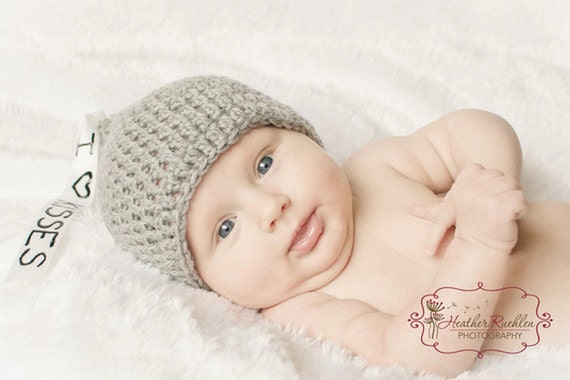 Crochet Baby Hat Hershey's Kiss in Silver Valentine's Baby Photography Prop