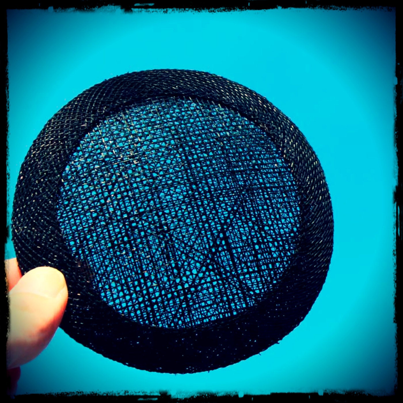 Mini 7.5 cm Sinamay Fascinator Base for veils, cocktail hats, millinery fascinator supply craft - BLACK mini hat form