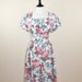 1980's Rose Print Tea Dress Medium