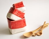 Salt and Pepper plus Sugar- Ceramic Cellars in Red (made to order)