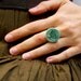 Mod Flower Ring- Peacock Green and Black