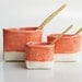 Ceramic Salt and Pepper, plus Sugar- Nesting Cellars in Coral