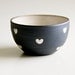 Ceramic Bowl in Black and White Hearts RossLab teamprojectt (made to order)