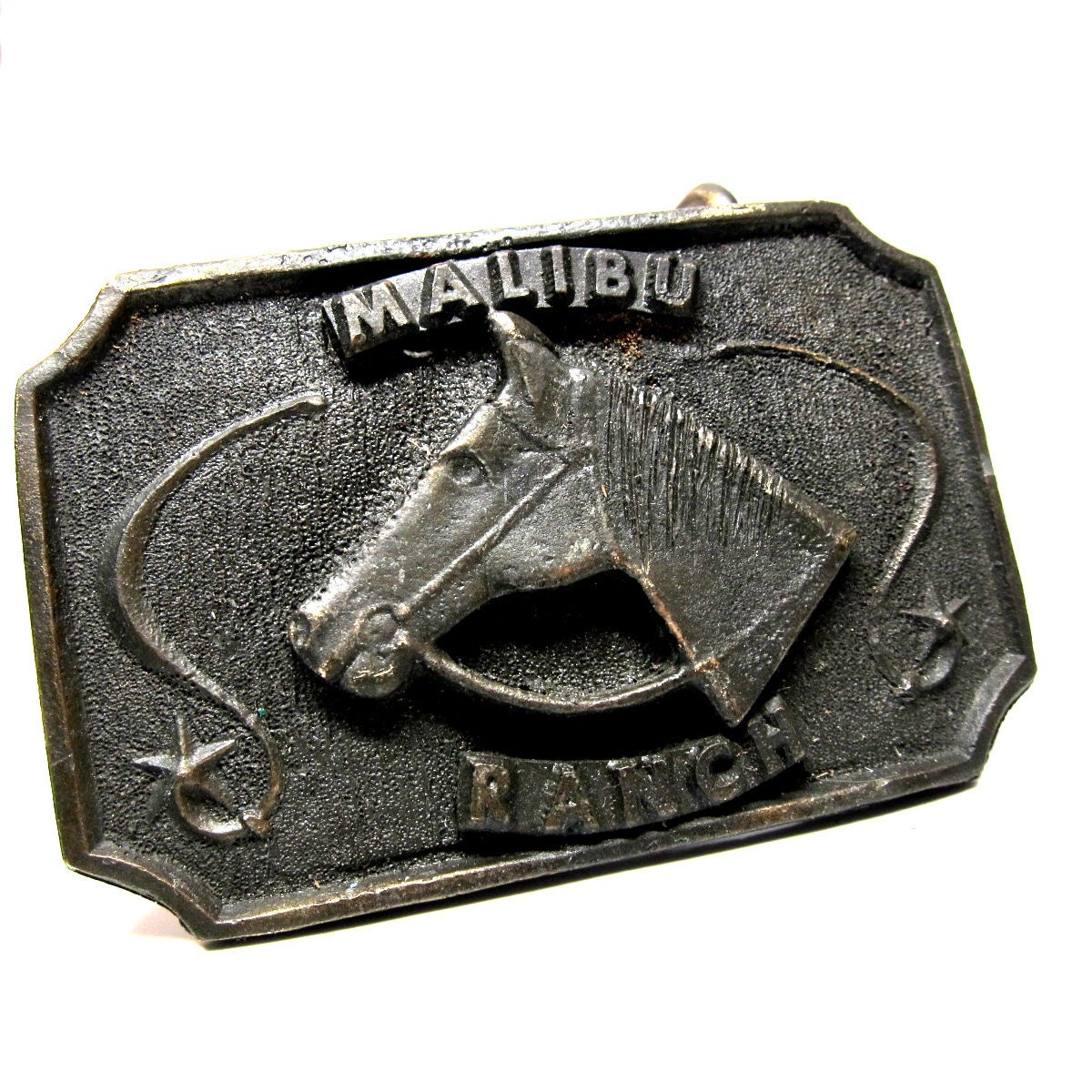 Vintage Belt Buckle Malibu Ranch Cowboy Western Wear