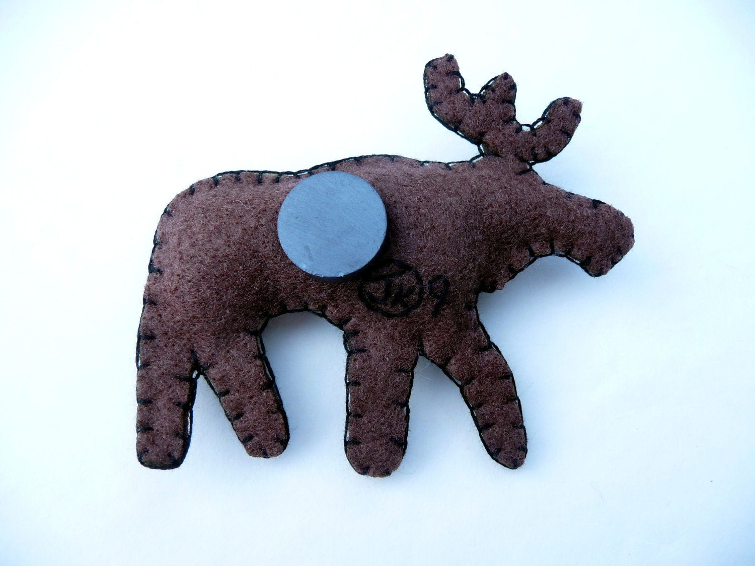 Autumn woodland chevron moose totem magnet, number 9