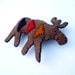 Autumn colors moose totem geometric triangles magnet, number 12