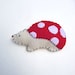 Woodland mushroom hedgehog magnet, number 32