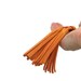 Orange Leather Nabuk Tassels Keychain
