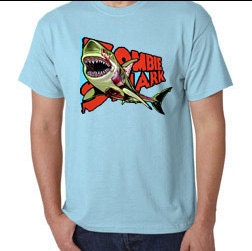 Zombie Shark T-shirt Mens Tshirt Tee Sizes S   M   L   XL   XXL
