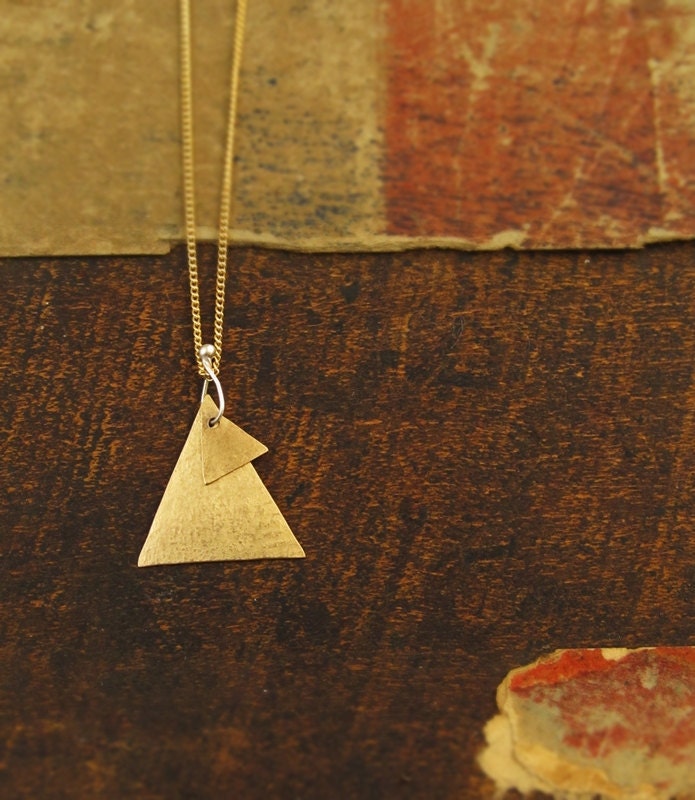 pyramid triangle necklace 14K gold filled