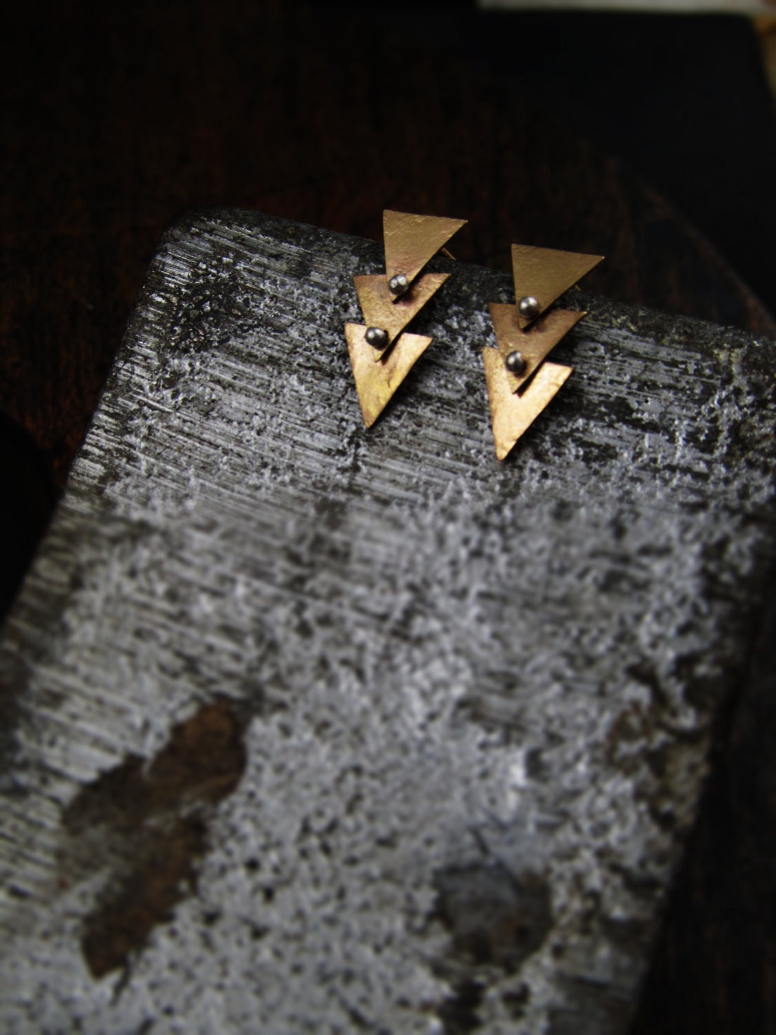 triangle stud earrings in 14K gold fill