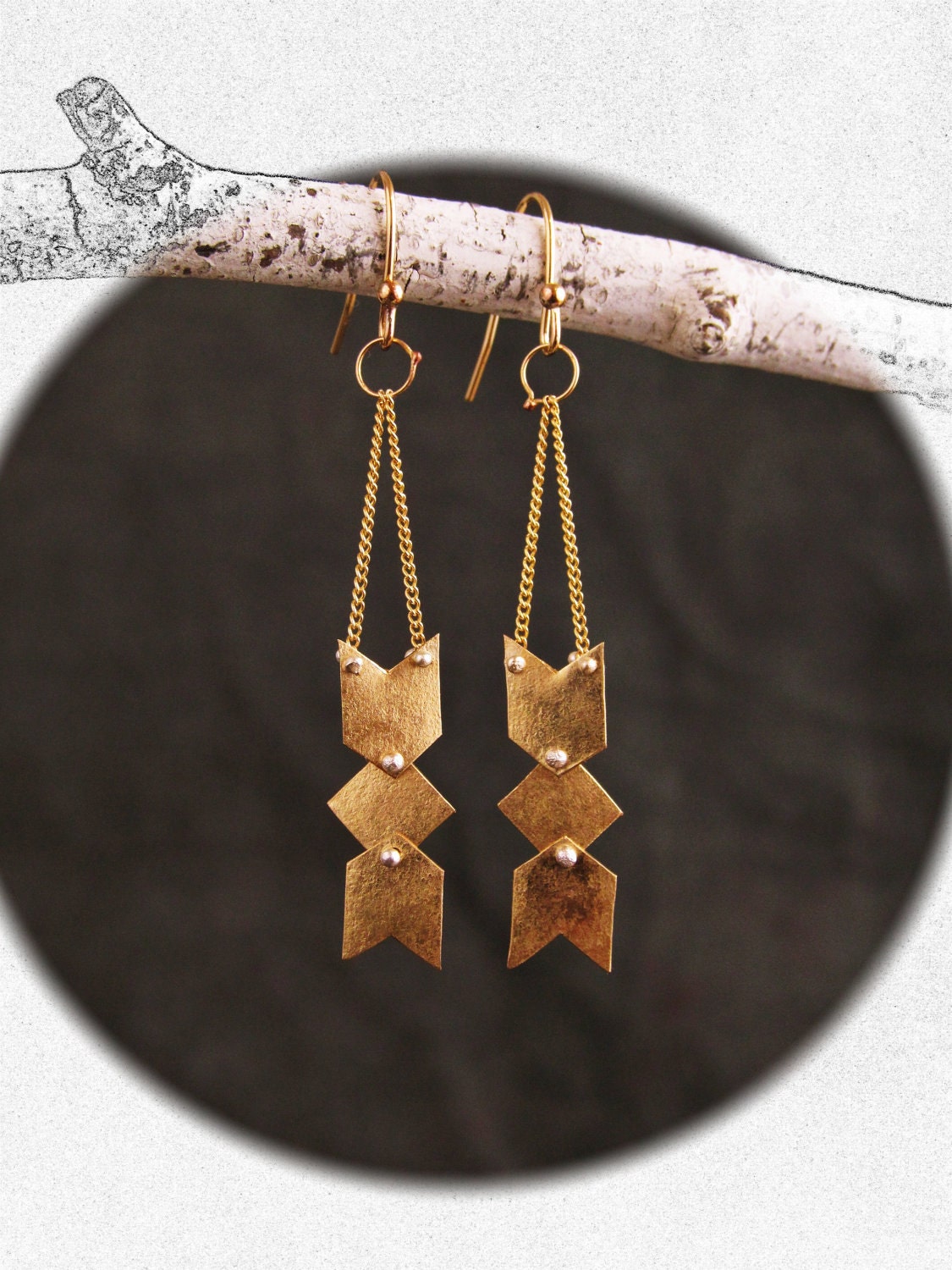 peyote earrings in 14K gold fill