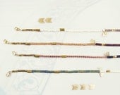 soleil turquoise beaded bracelet triangle & raw diamond