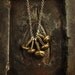 mushroom charm necklace in sterling silver and bronze