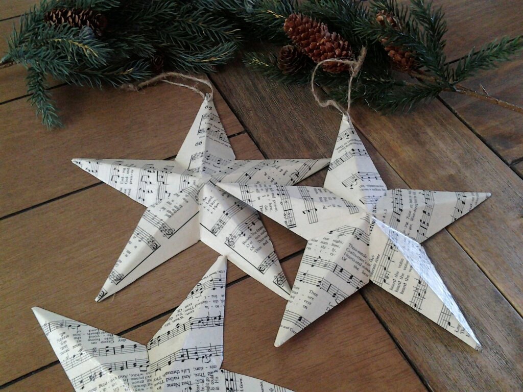 Large Sheet Music Christmas Stars