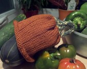 Pumpkin Superwash Merino Newborn Baby Hat