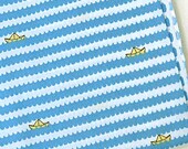 Sailboats On Waves Stripes Poplin Fat Quarter