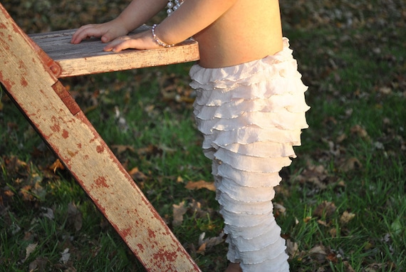 White size 10 girls ruffled capri leggings. Special listing for sarah smith