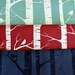 Birch Forest - Organic cotton screen printed cushion cover in aqua.