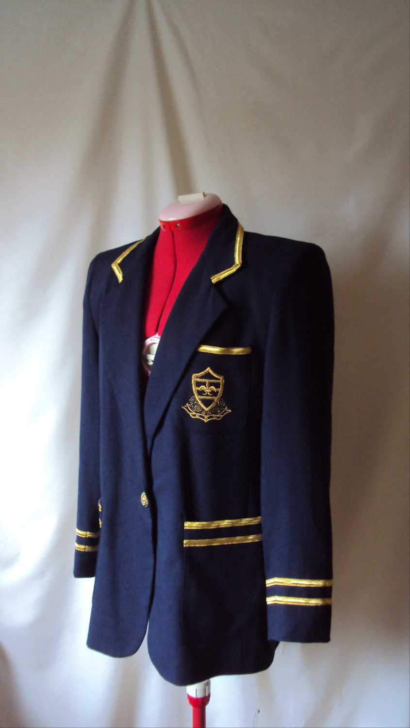 RESERVED for BIbivivi Lady Navy Nautical Oversized Blazer 1980s S/M