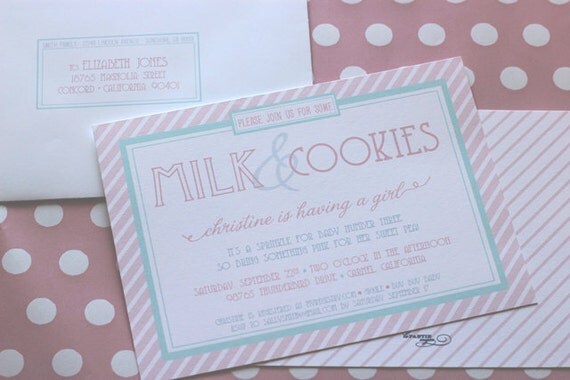 Milk and Cookies - Baby Shower or Baby Sprinkle Invititation - Three Color Options Available - PRINTABLE Il_570xn
