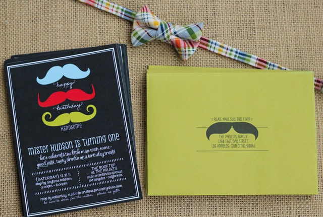 Little Man Birthday Invitations - Happy Birthday Handsome - PRINTABLE