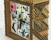 Mosaic Desk Clock with International Bird Postage Stamps