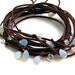 Stone Leather Necklace - Brown Leather and Moonstones