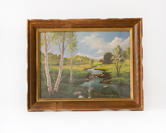 SALE Vintage Country Landscape Framed print