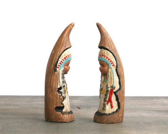 SALE Vintage Ceramic Native American Figurines