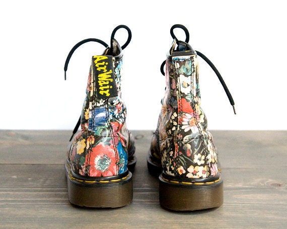 SALE Size 9 Floral Doc Marten's Boots 90's grunge