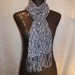 Knit Scarf Black/Silver.Ladder.Ribbon.Gift.Spring/Summer.Light.Stained Glass.Ready to ship.
