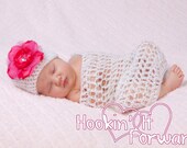 White Lacy Wrap With Flower -  Photography Prop