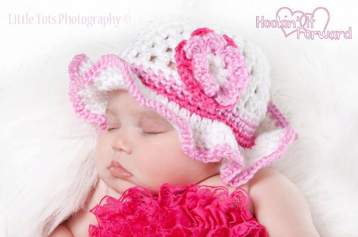 Baby Floppy Sun Garden Hat with Flower