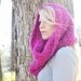The Chunky Cowl Scarf Shawl Hood - Hot Pink Fushia