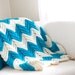 Chevron Stripe Zigzag Blanket Turquoise Ivory Medium