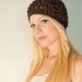 Crochet Hat with Flower - Dark Brown