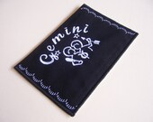Quilted  Postcard - Handmade  Postcard - Embroidered  Postcard - Patchwork  Postcard - Gemini