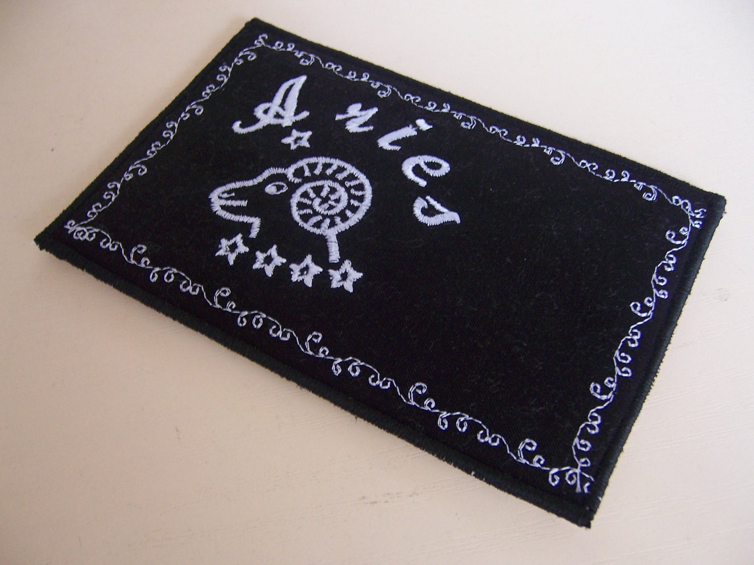 Quilted  Postcard - Handmade  Postcard - Embroidered  Postcard - Patchwork  Postcard - Aries